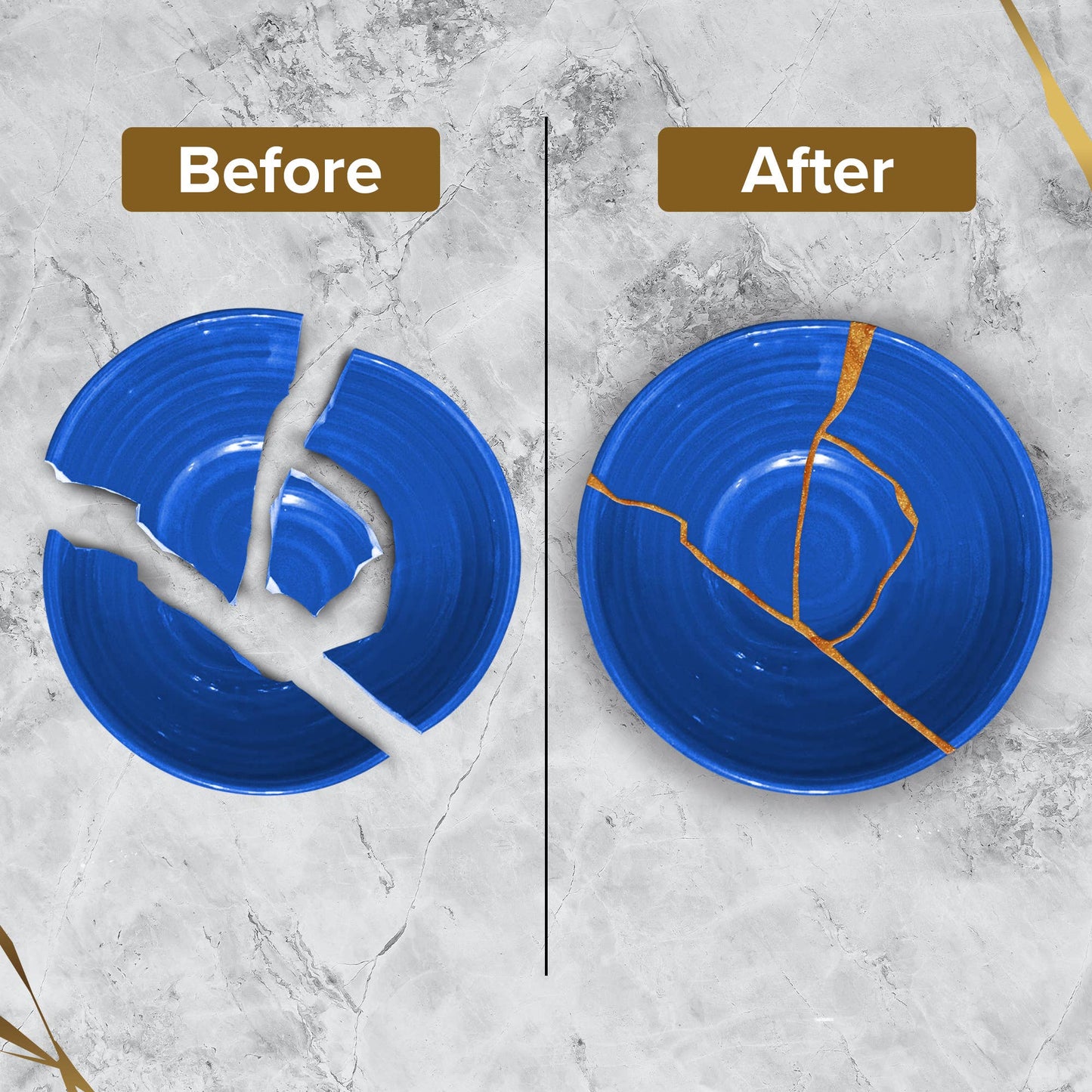 Kintsugi Repair Kit - Food Safe - Kintsugi Repair Kit Gold