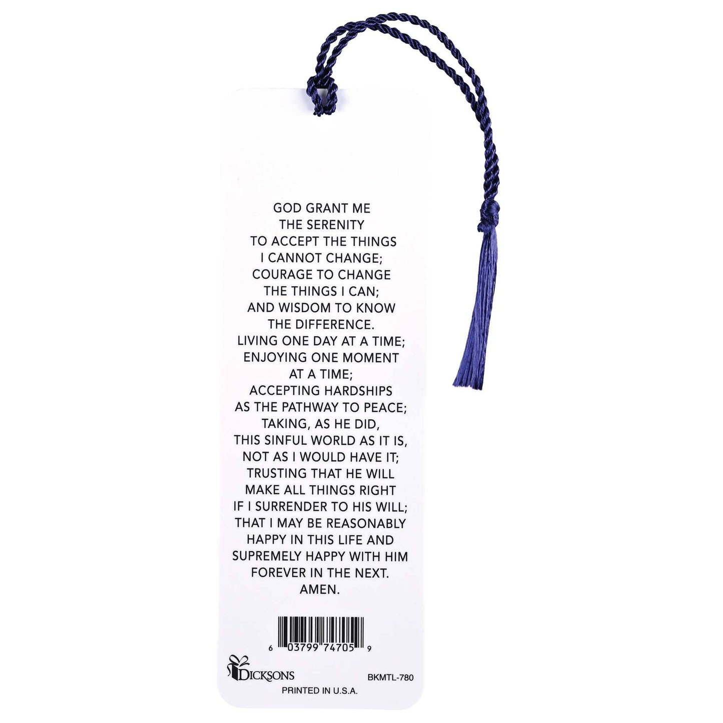 Tassel Bookmark Serenity Prayer Rocks