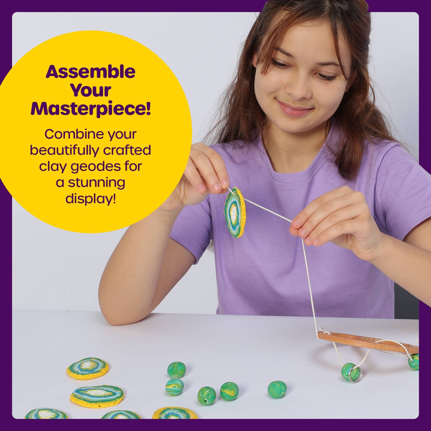DIY Clay Geode Wind Chime Craft Kit for Kids - Craft Gifts