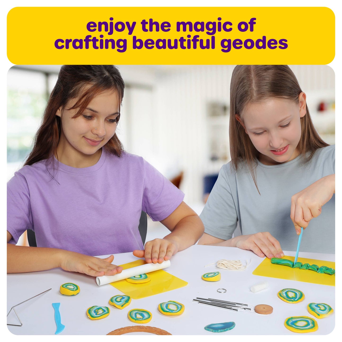 DIY Clay Geode Wind Chime Craft Kit for Kids - Craft Gifts