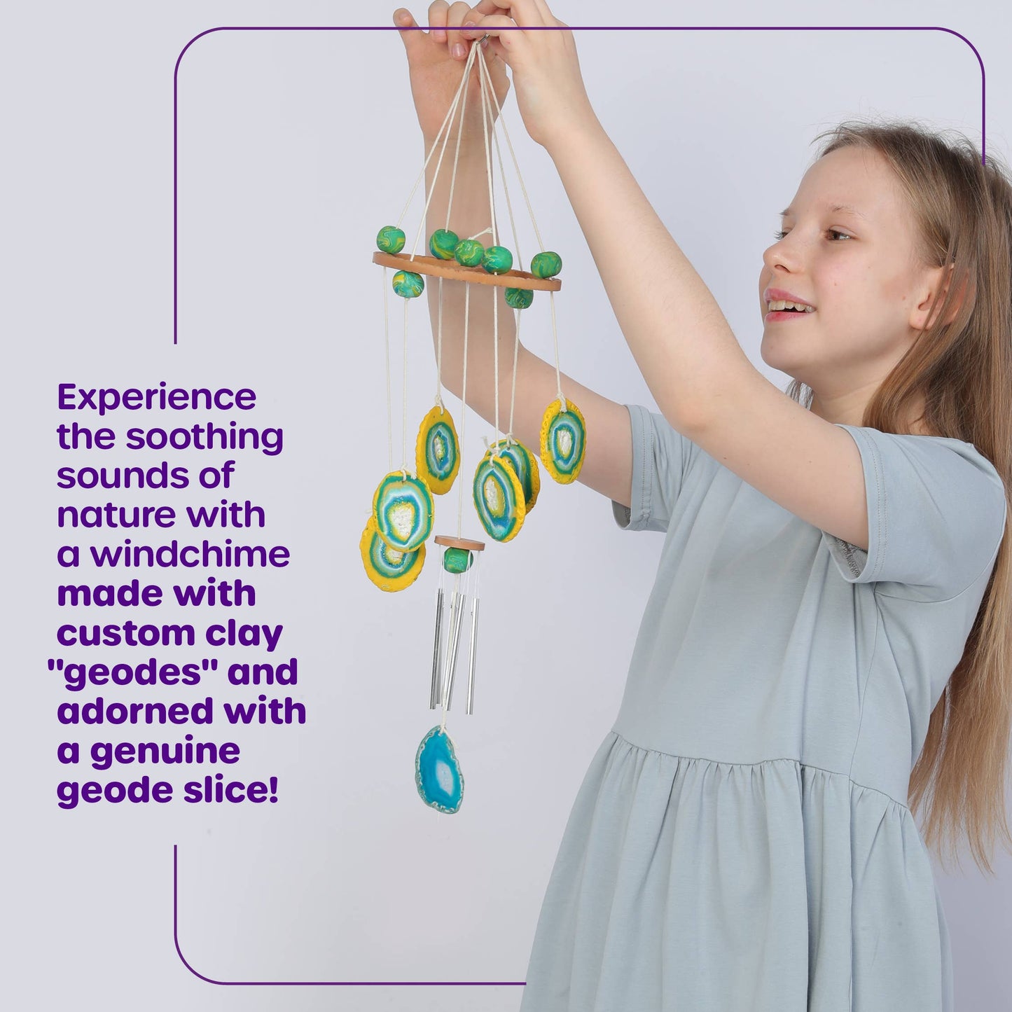 DIY Clay Geode Wind Chime Craft Kit for Kids - Craft Gifts