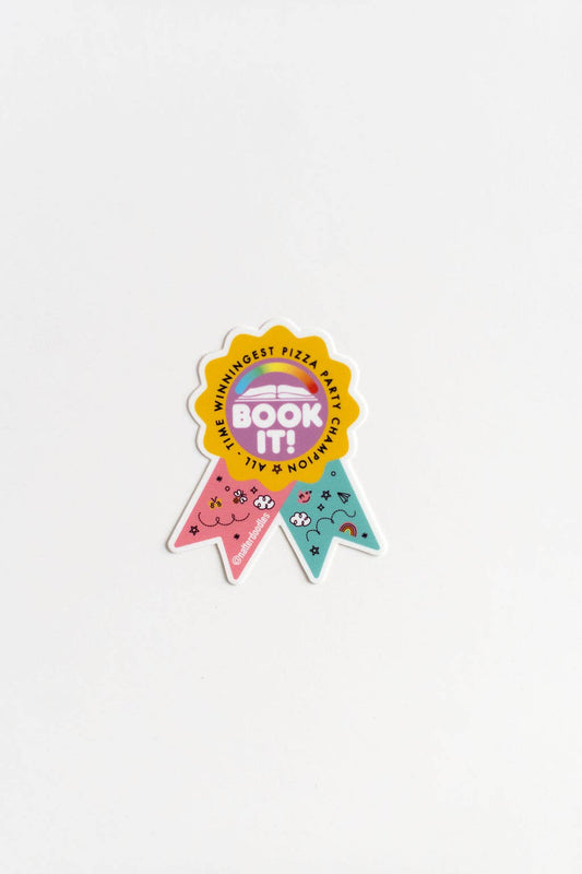 Book It Champion Nostalgia Sticker, Retro Pizza Party Winner