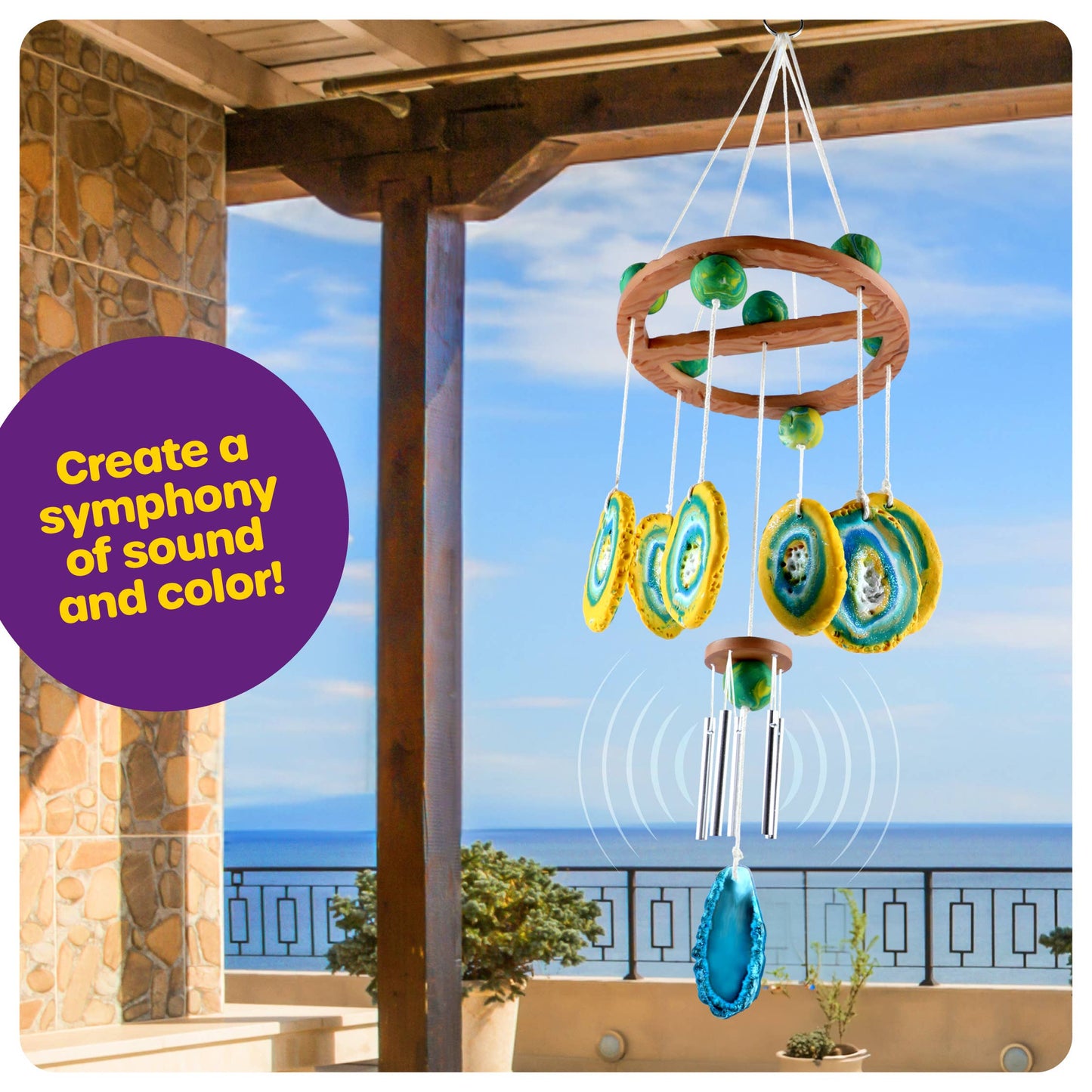 DIY Clay Geode Wind Chime Craft Kit for Kids - Craft Gifts