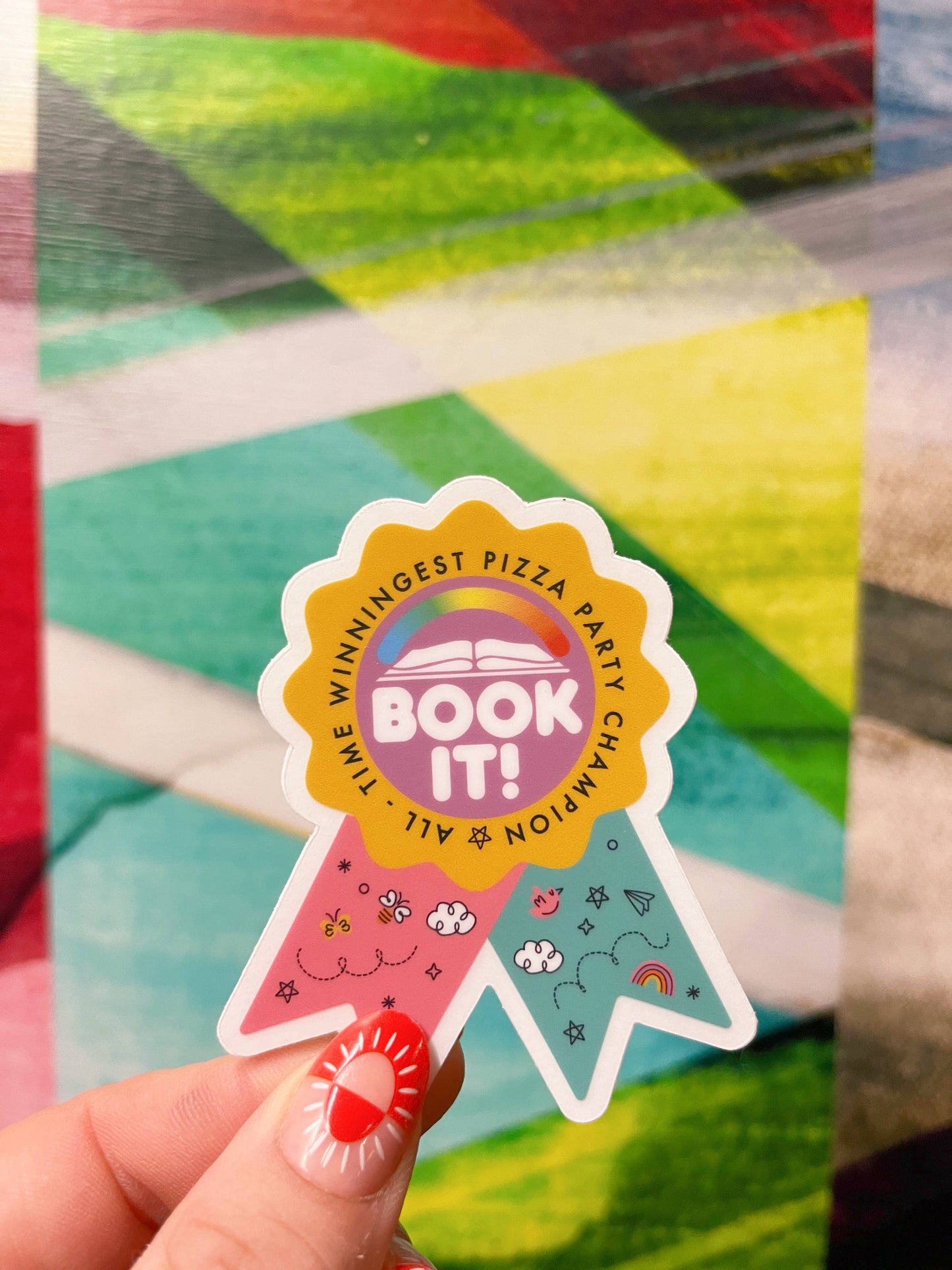 Book It Champion Nostalgia Sticker, Retro Pizza Party Winner