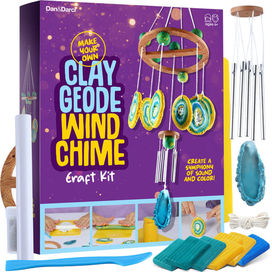 DIY Clay Geode Wind Chime Craft Kit for Kids - Craft Gifts