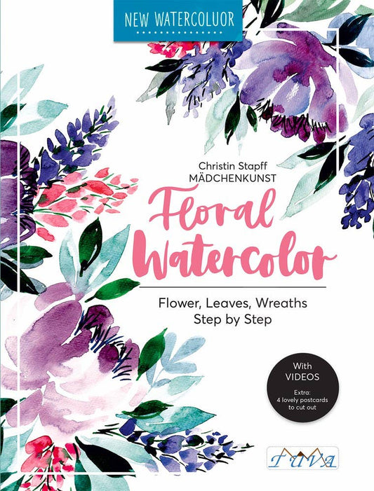Floral Watercolour Tutorial Book for Adults