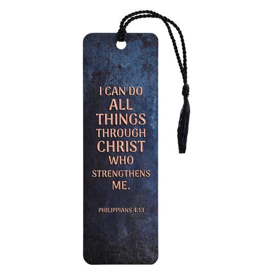 Tassel Bookmark I Can Do All Navy