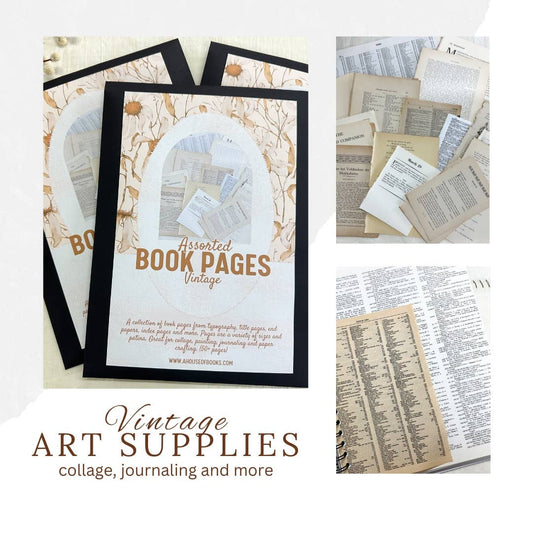 Art Kit- Vintage Book Pages for Collage and Art