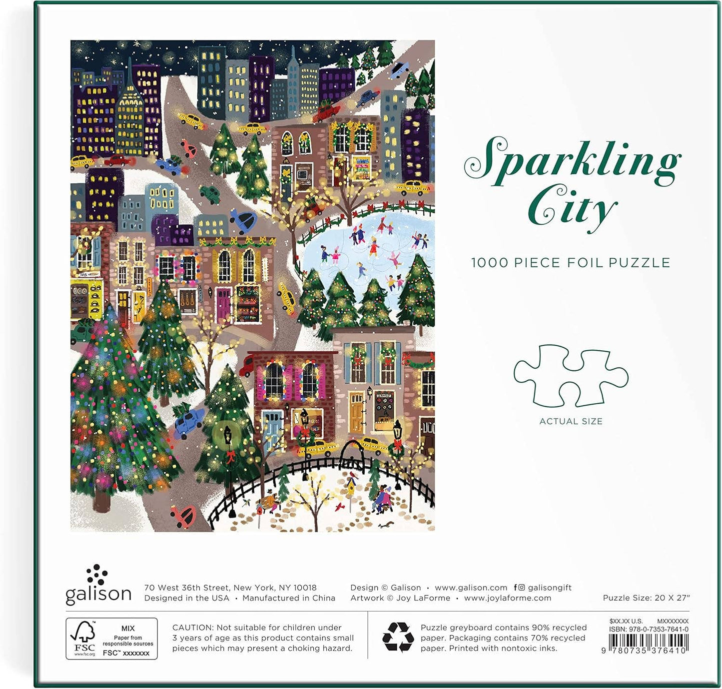 Joy Laforme Sparkling City 1000 Piece Foil Puzzle In a Square Box