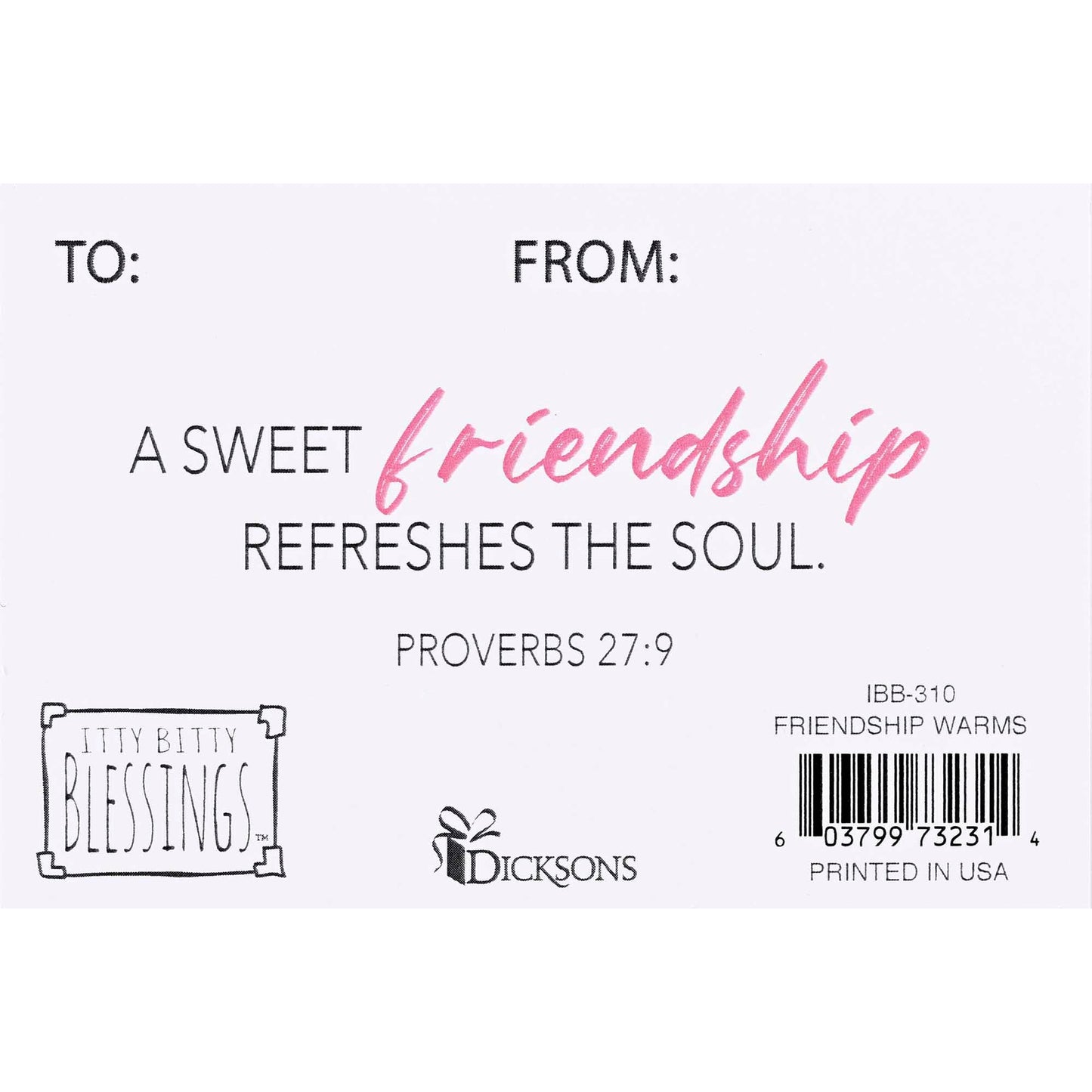 Itty Bitty Card Friendship Warms The