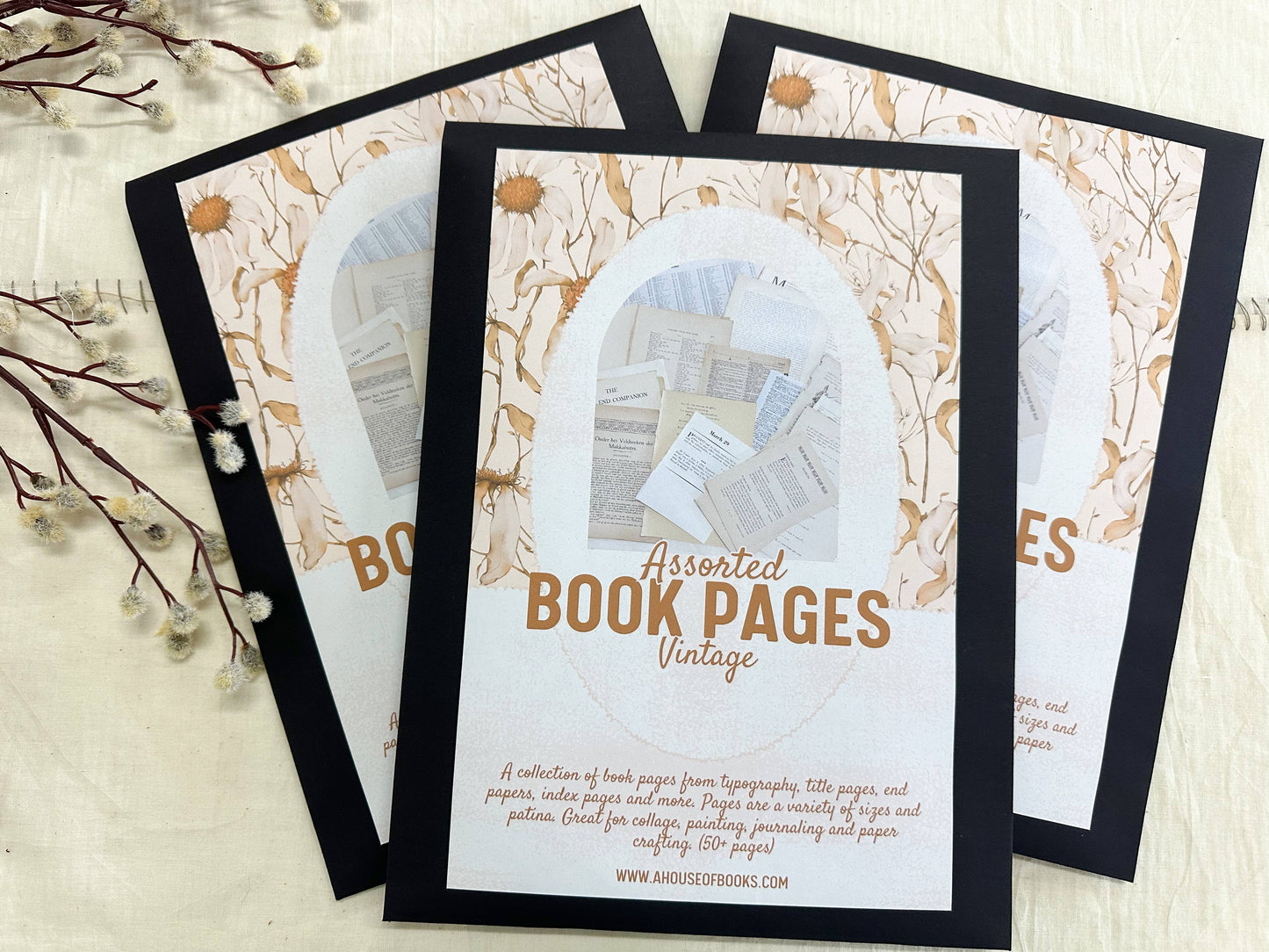 Art Kit- Vintage Book Pages for Collage and Art